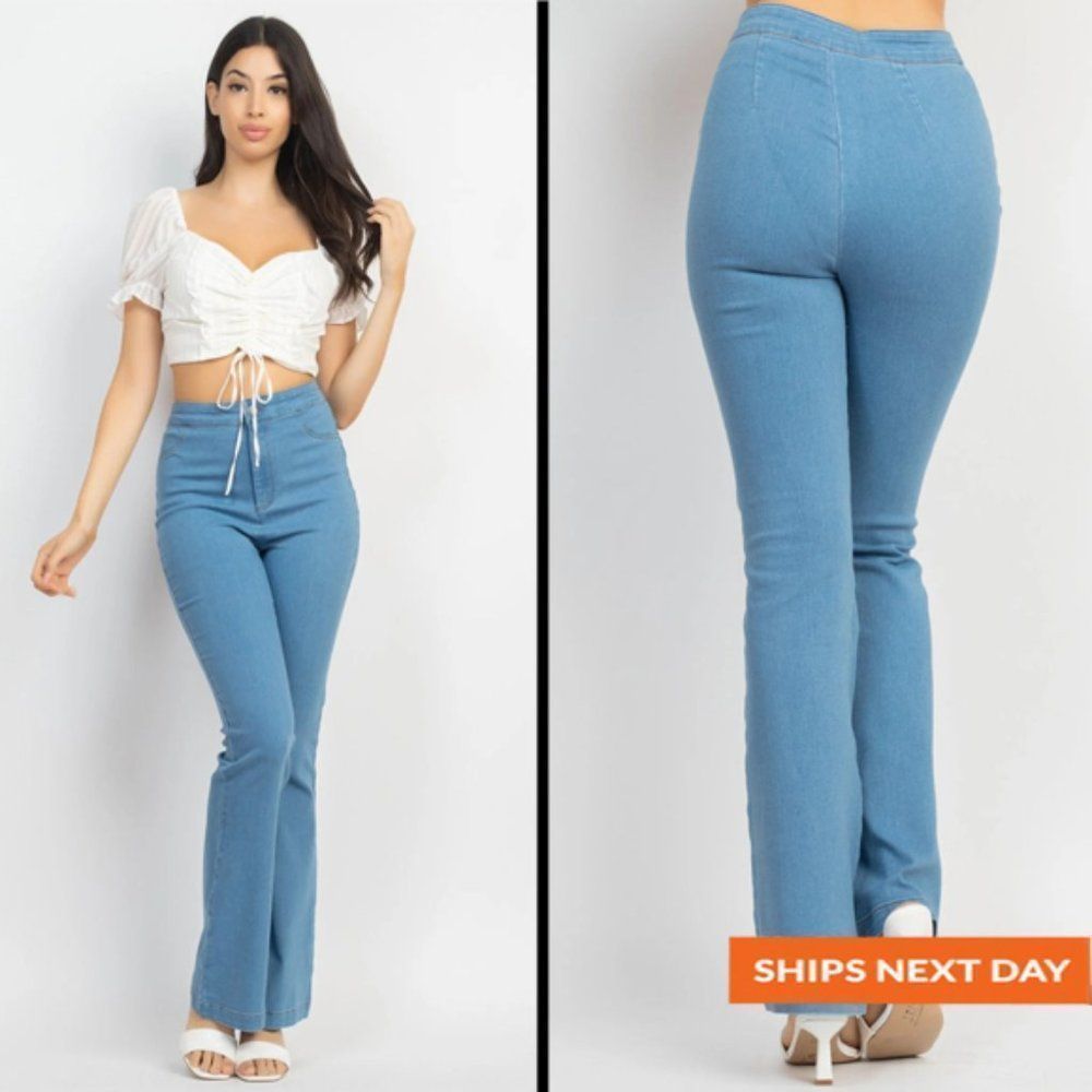 High Rise Flare Denim Jeans  Flares  Flare Jeans  Flare Denim  Stretch Flare